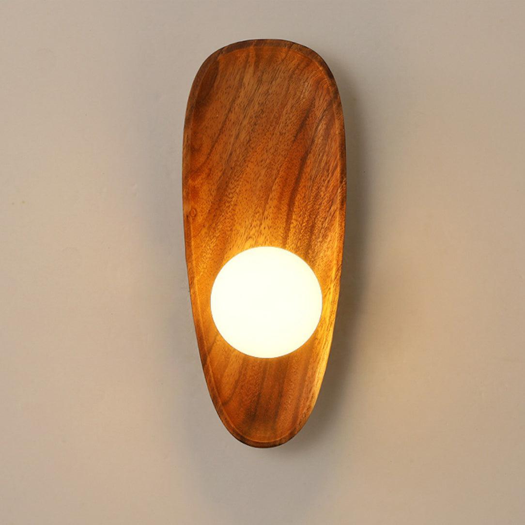 Sylaise Modern Minimalist Wood Glass Wall Lamp