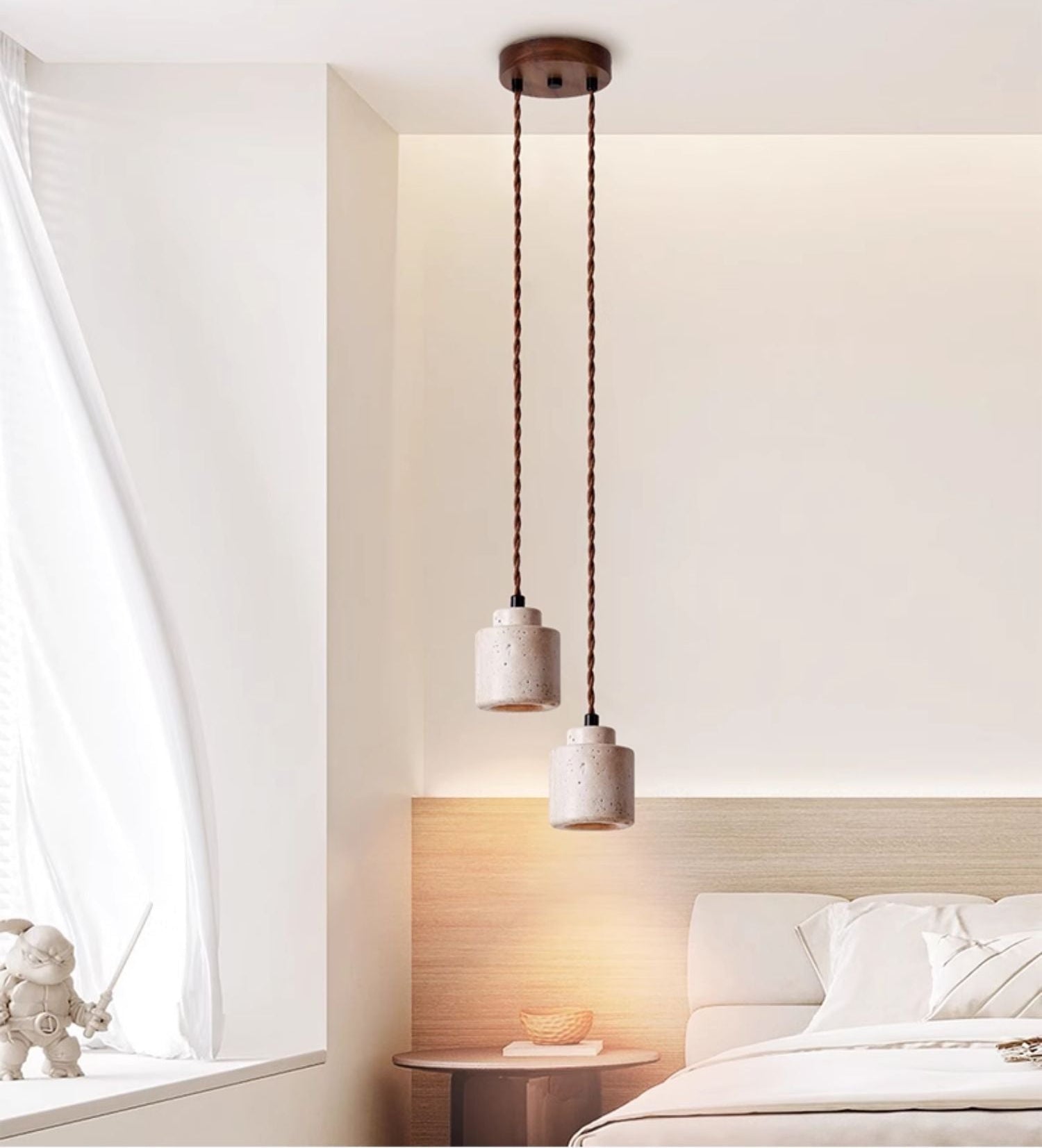 Elemental Travertine Mini Pendant Lamp