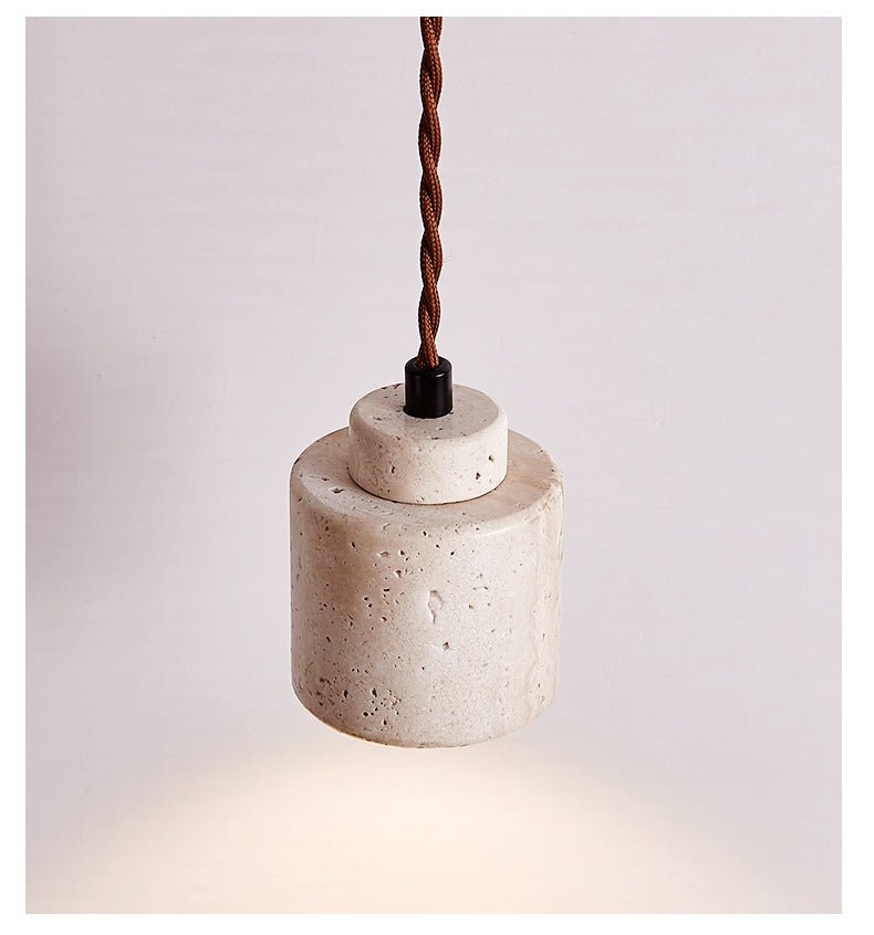 Elemental Travertine Mini Pendant Lamp