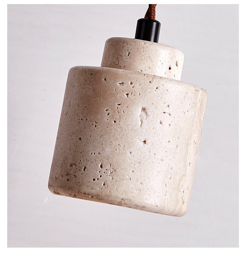 Elemental Travertine Mini Pendant Lamp