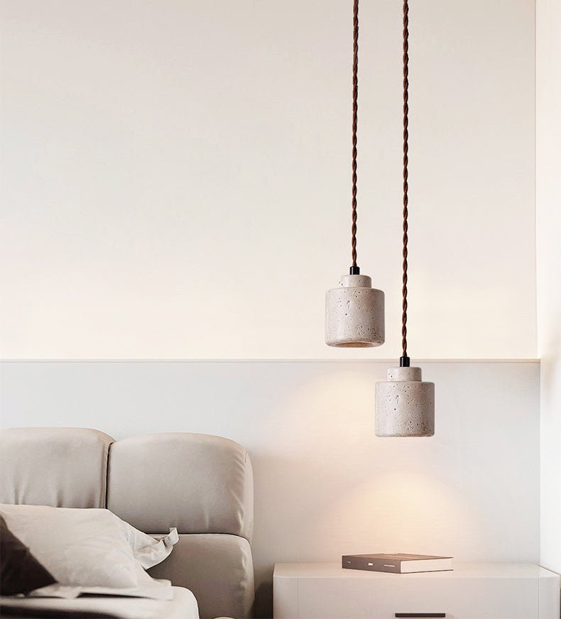 Elemental Travertine Mini Pendant Lamp