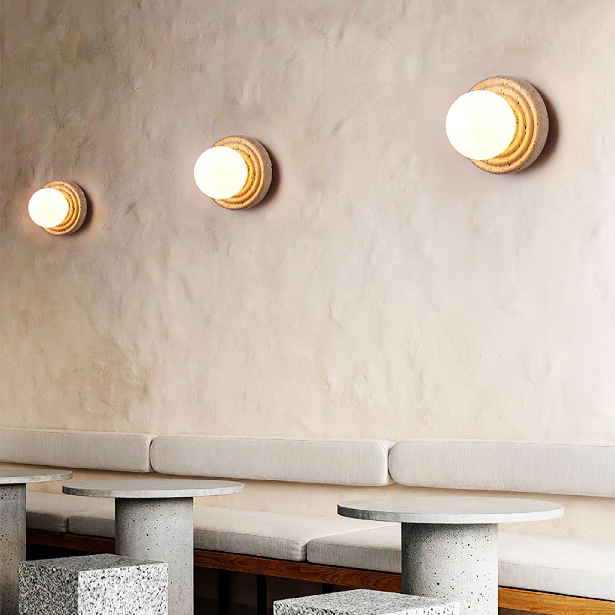 Valuella Travertine Globe Wall Lamp / Ceiling Light