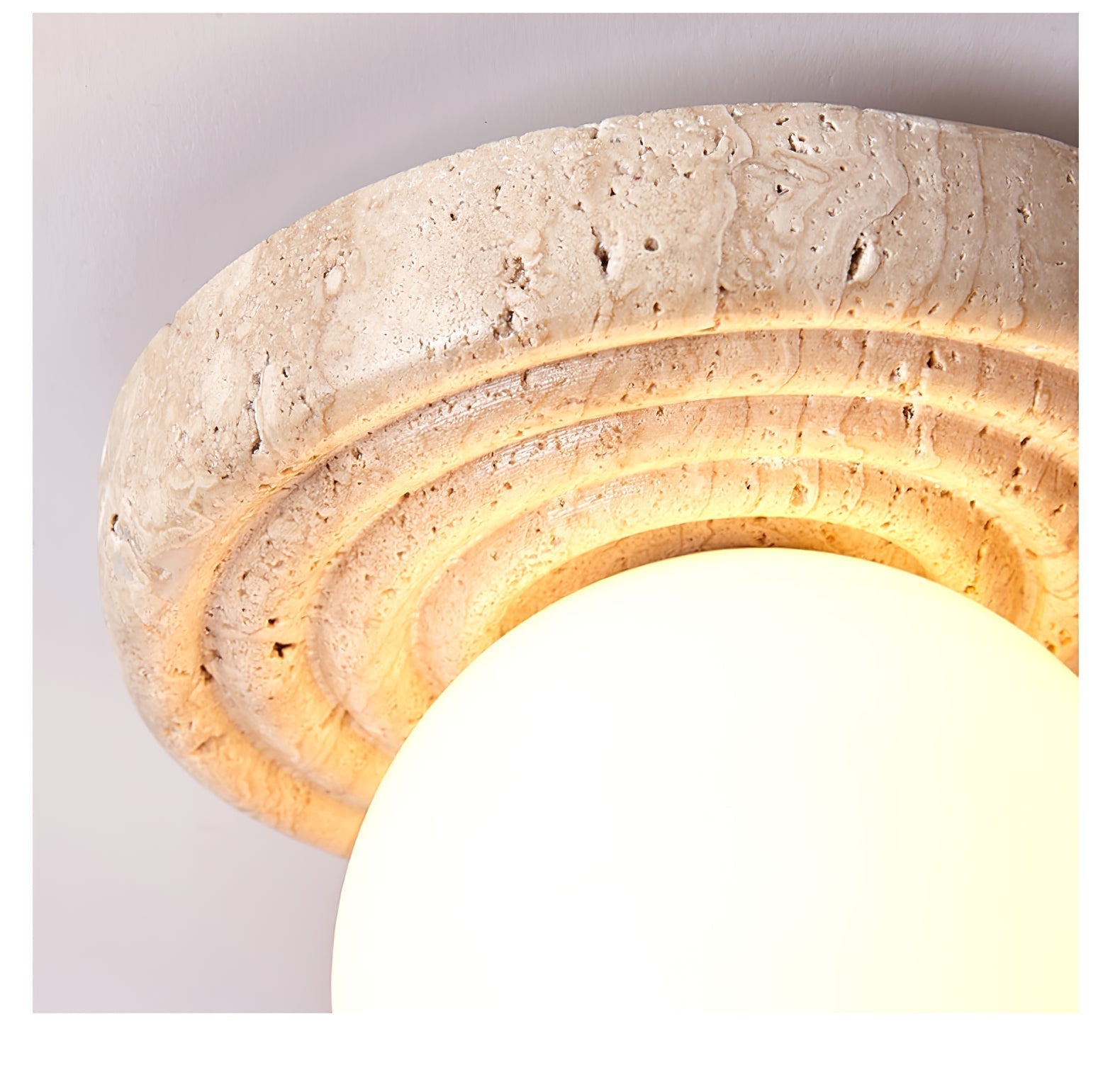 Valuella Travertine Globe Wall Lamp / Ceiling Light