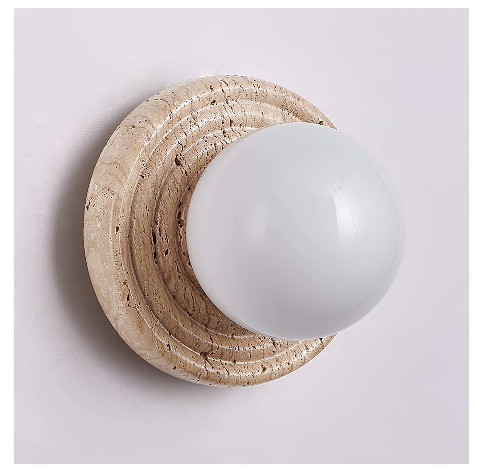 Valuella Travertine Globe Wall Lamp / Ceiling Light