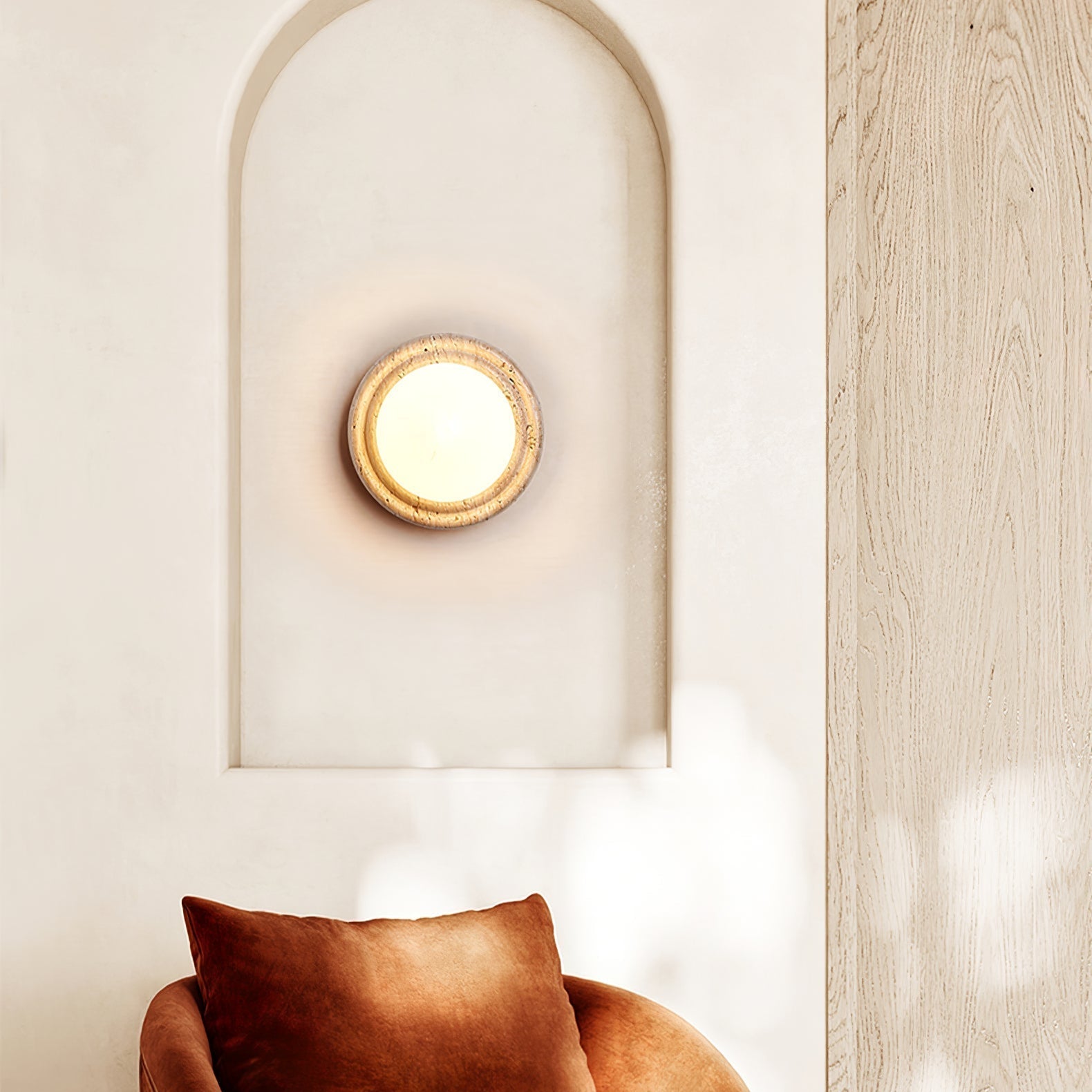 Valuella Travertine Globe Wall Lamp / Ceiling Light