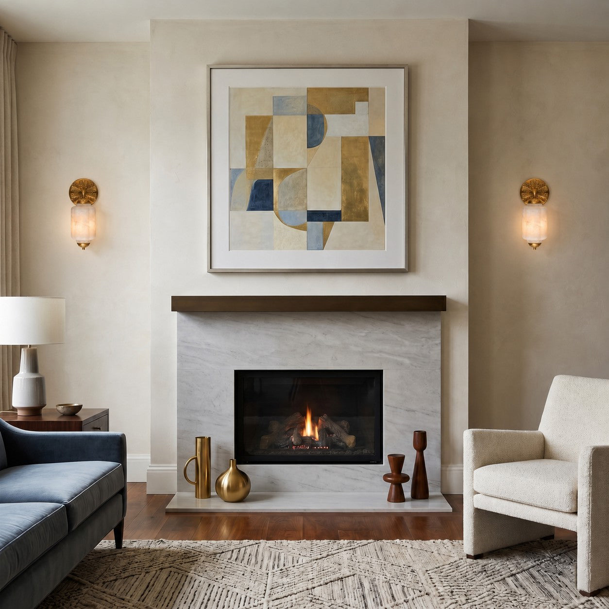 Marstone Scallop Alabaster Indoor Wall Light