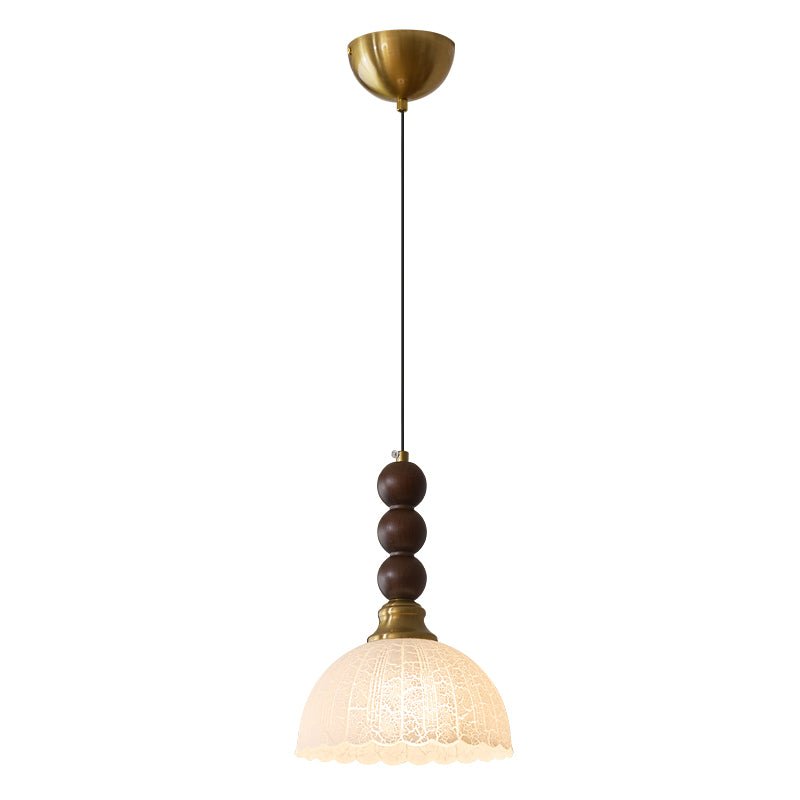 Avshaara Traditional Elegance Vintage Fabric Wood Pendant Light