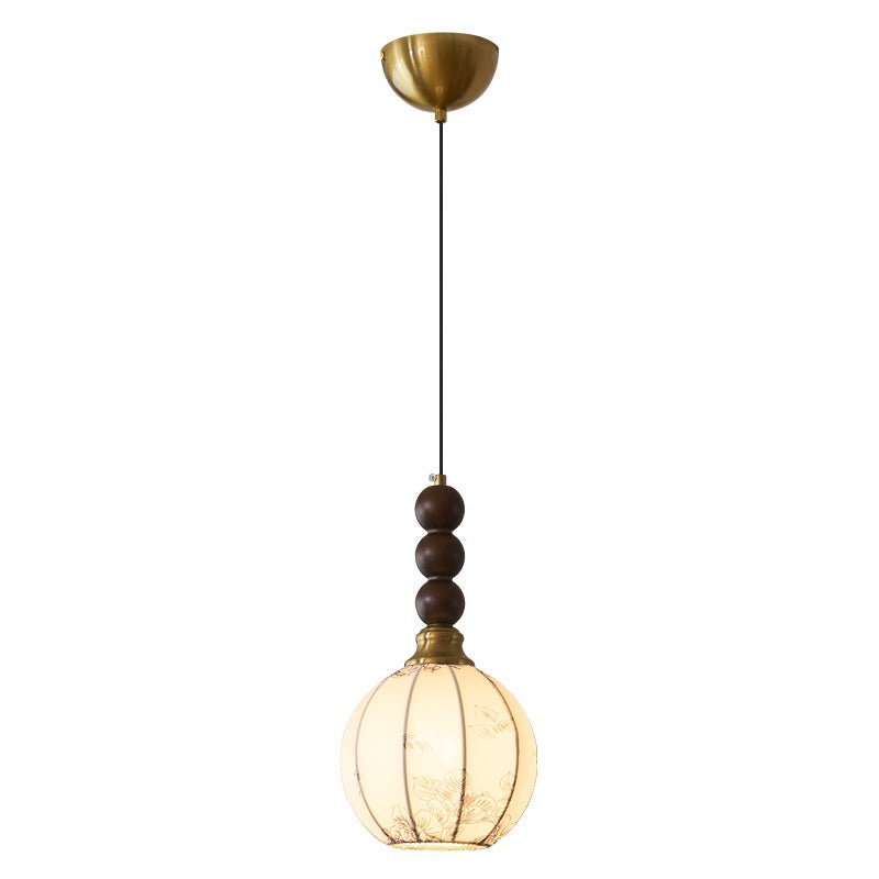 Avshaara Traditional Elegance Vintage Fabric Wood Pendant Light