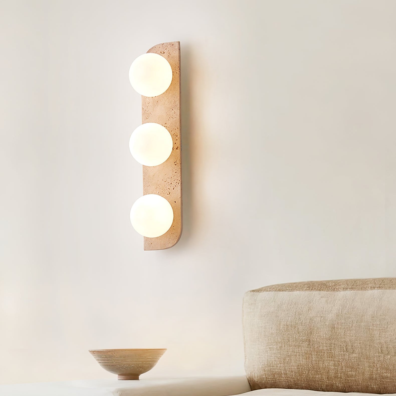 Serearia Minimalist Travertine Plug-In Wall Light
