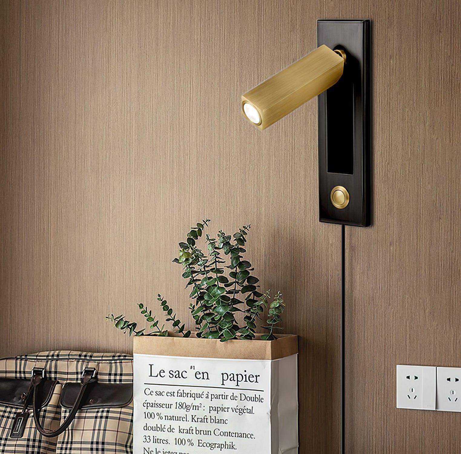 Eurvaran Embedded Bedside Plug-in Sconce Wall lamp