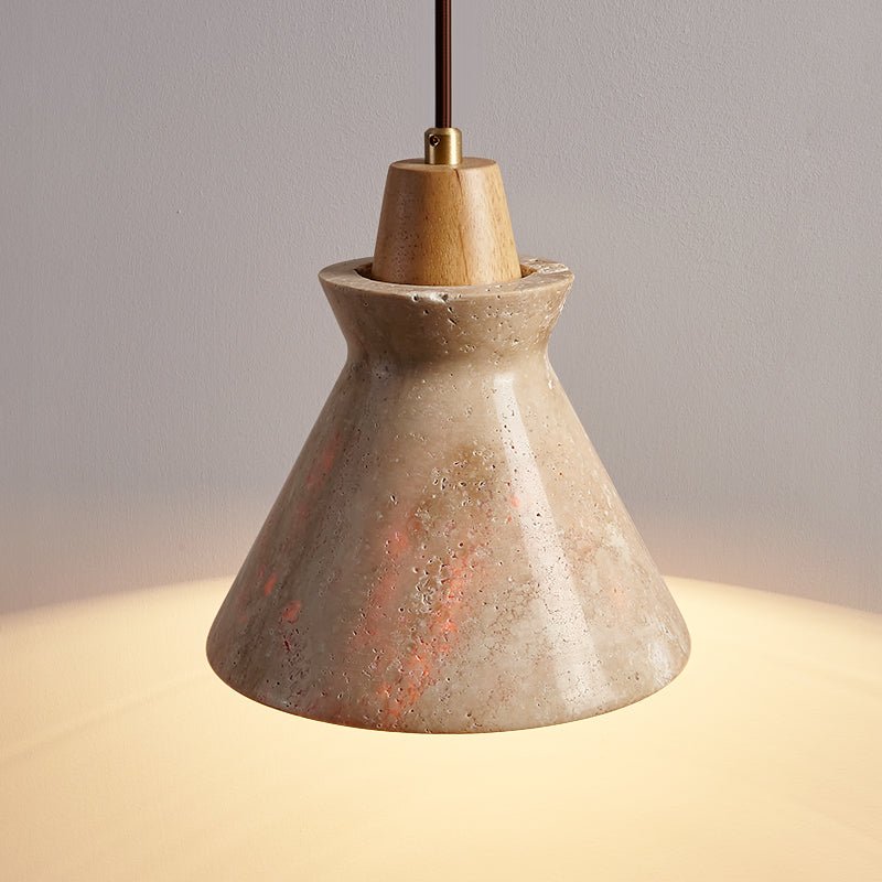 Ember Travertine Cone Pendant Lamp