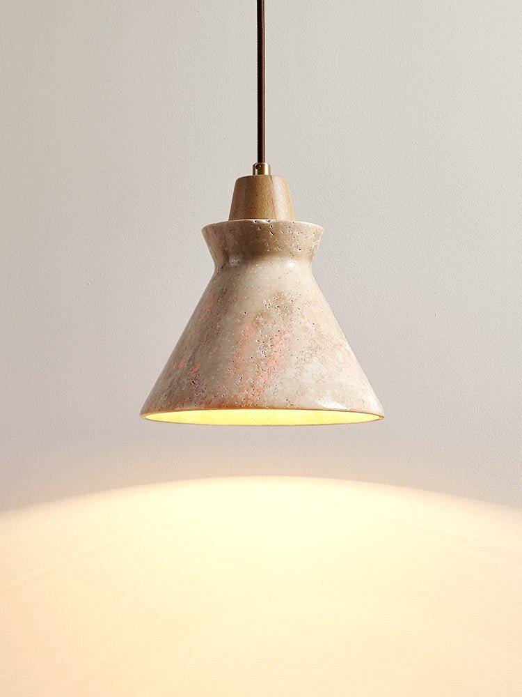 Ember Travertine Cone Pendant Lamp