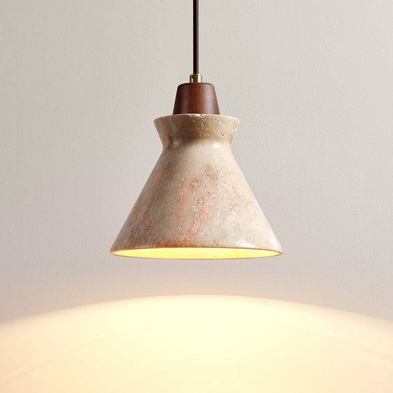 Ember Travertine Cone Pendant Lamp