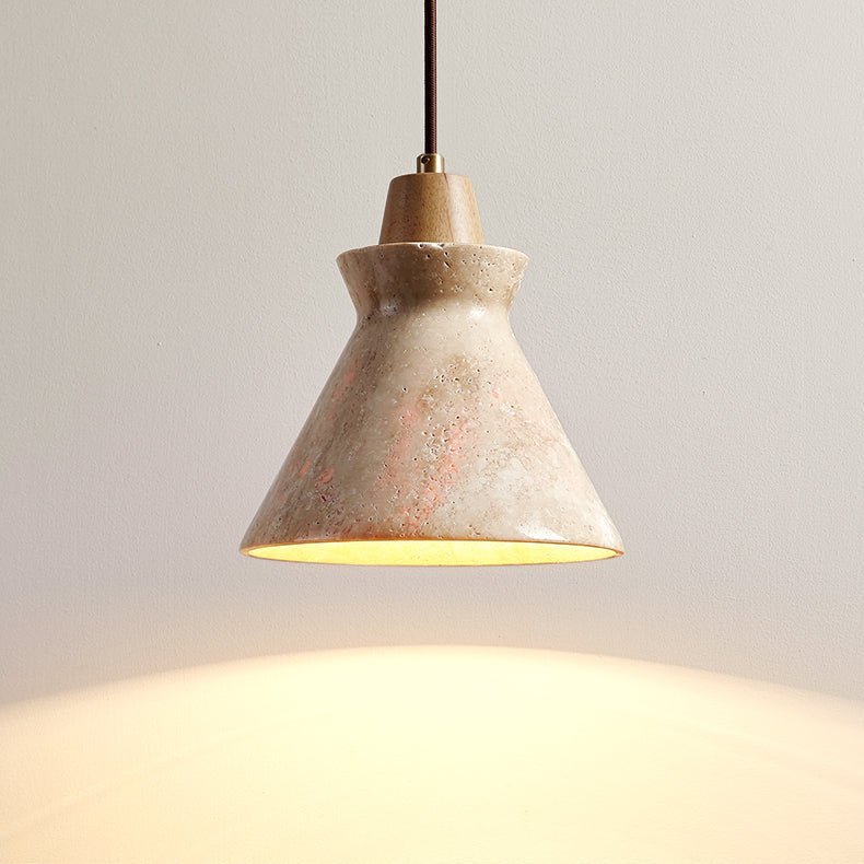 Ember Travertine Cone Pendant Lamp