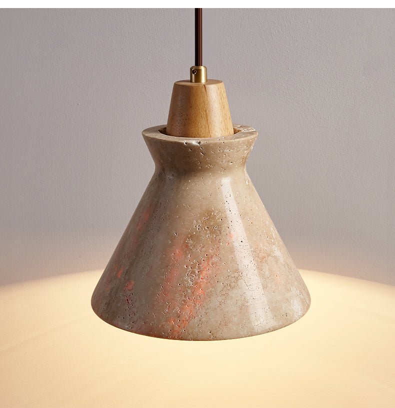 Ember Travertine Cone Pendant Lamp