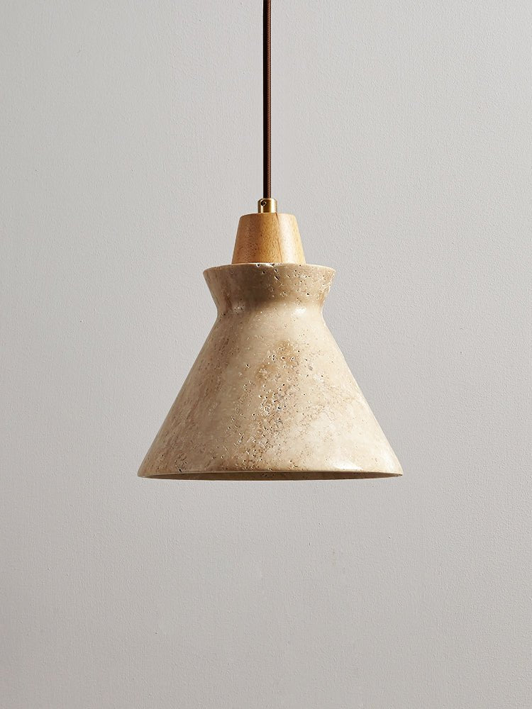Ember Travertine Cone Pendant Lamp