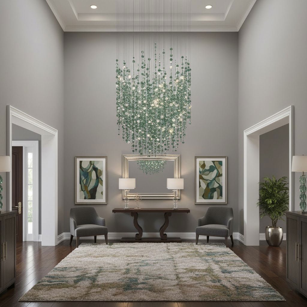 Rainfall Crystal Emerald Green Clear Customize Chandelier