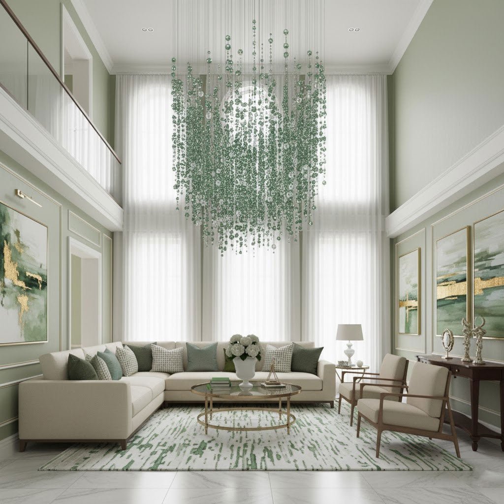 Rainfall Crystal Emerald Green Clear Customize Chandelier
