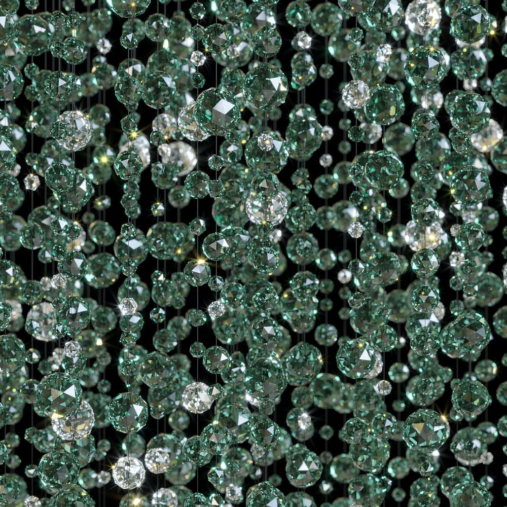 Rainfall Crystal Emerald Green Clear Customize Chandelier