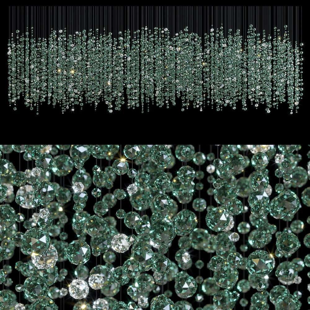 Rainfall Crystal Emerald Green Clear Customize Chandelier