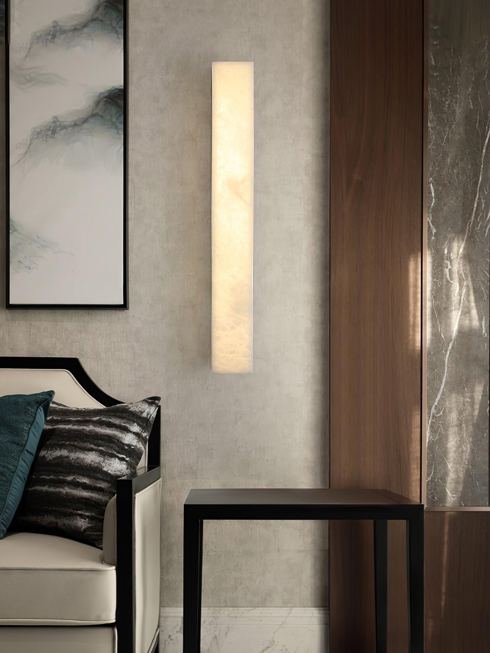 Nivearia Minimalist Alabaster Wall Lamp Rectangular