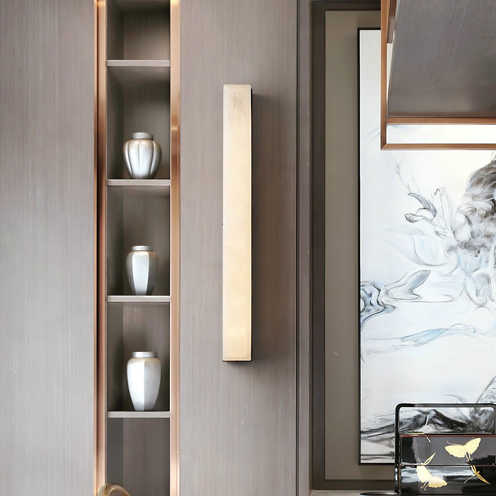 Nivearia Minimalist Alabaster Wall Lamp Rectangular