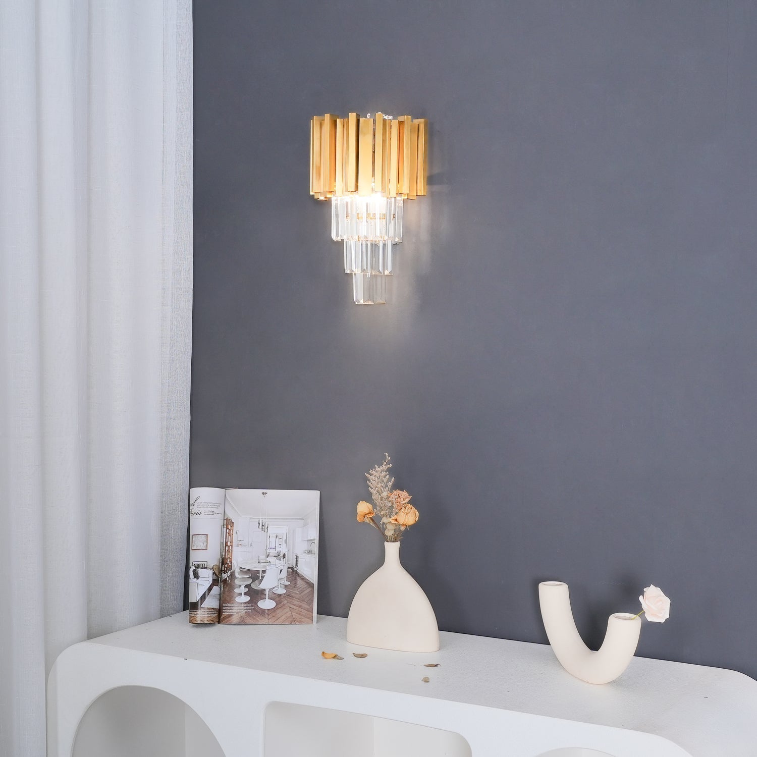Vevyniel Postmodern Luxury Empire Crystal Wall Lamp