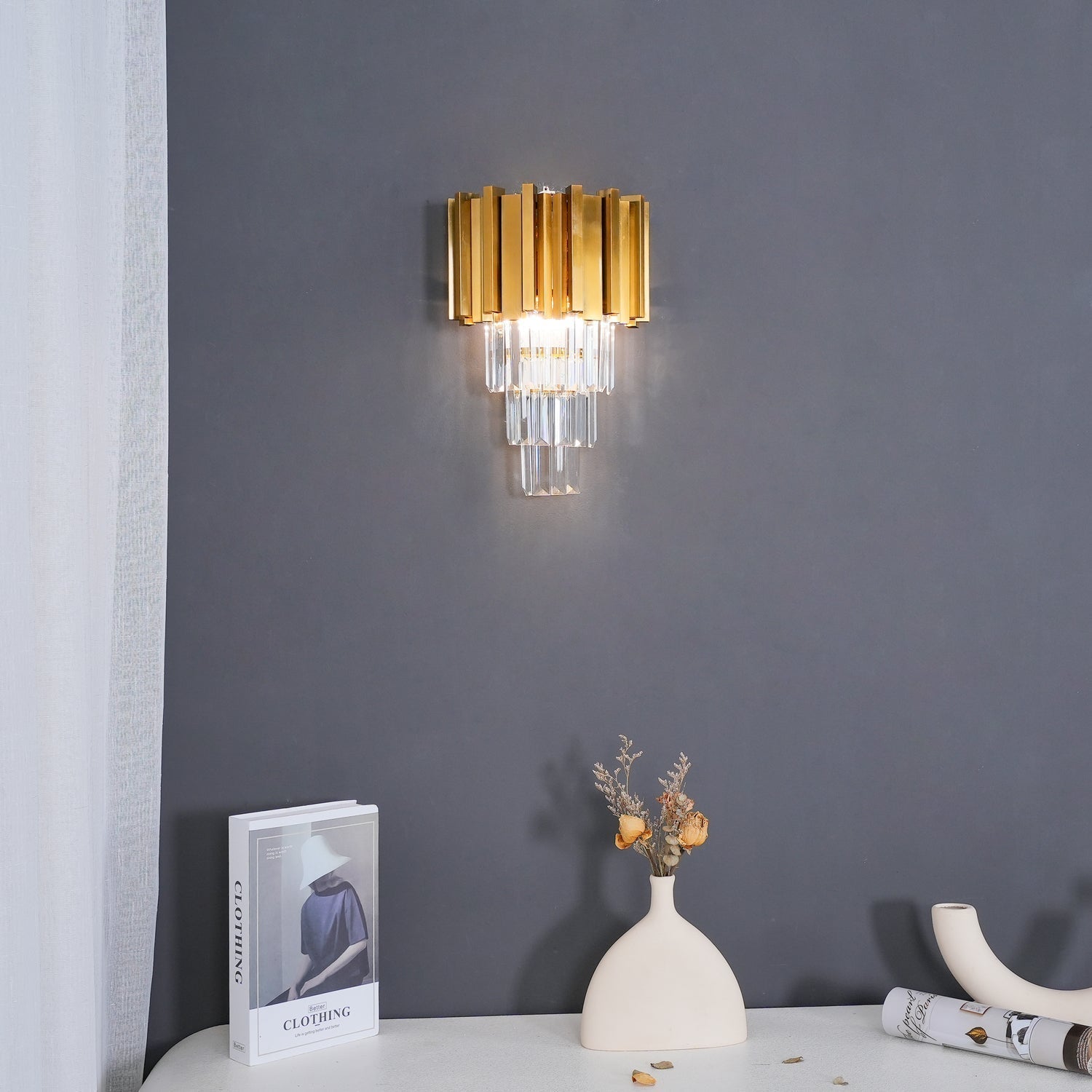 Vevyniel Postmodern Luxury Empire Crystal Wall Lamp