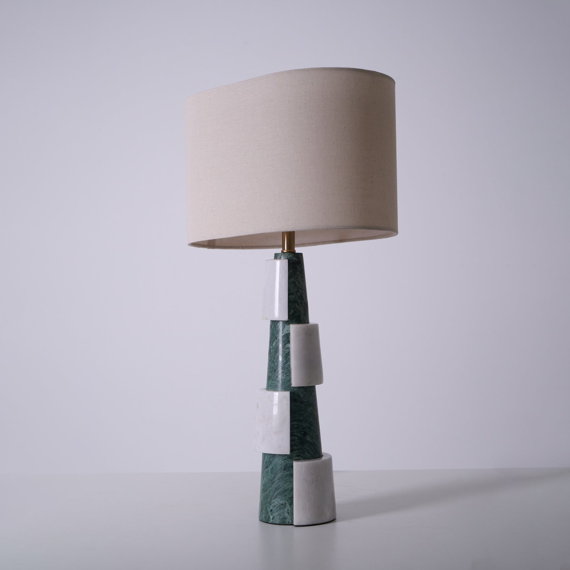 Obelisk Stacked Marble Table Lamp