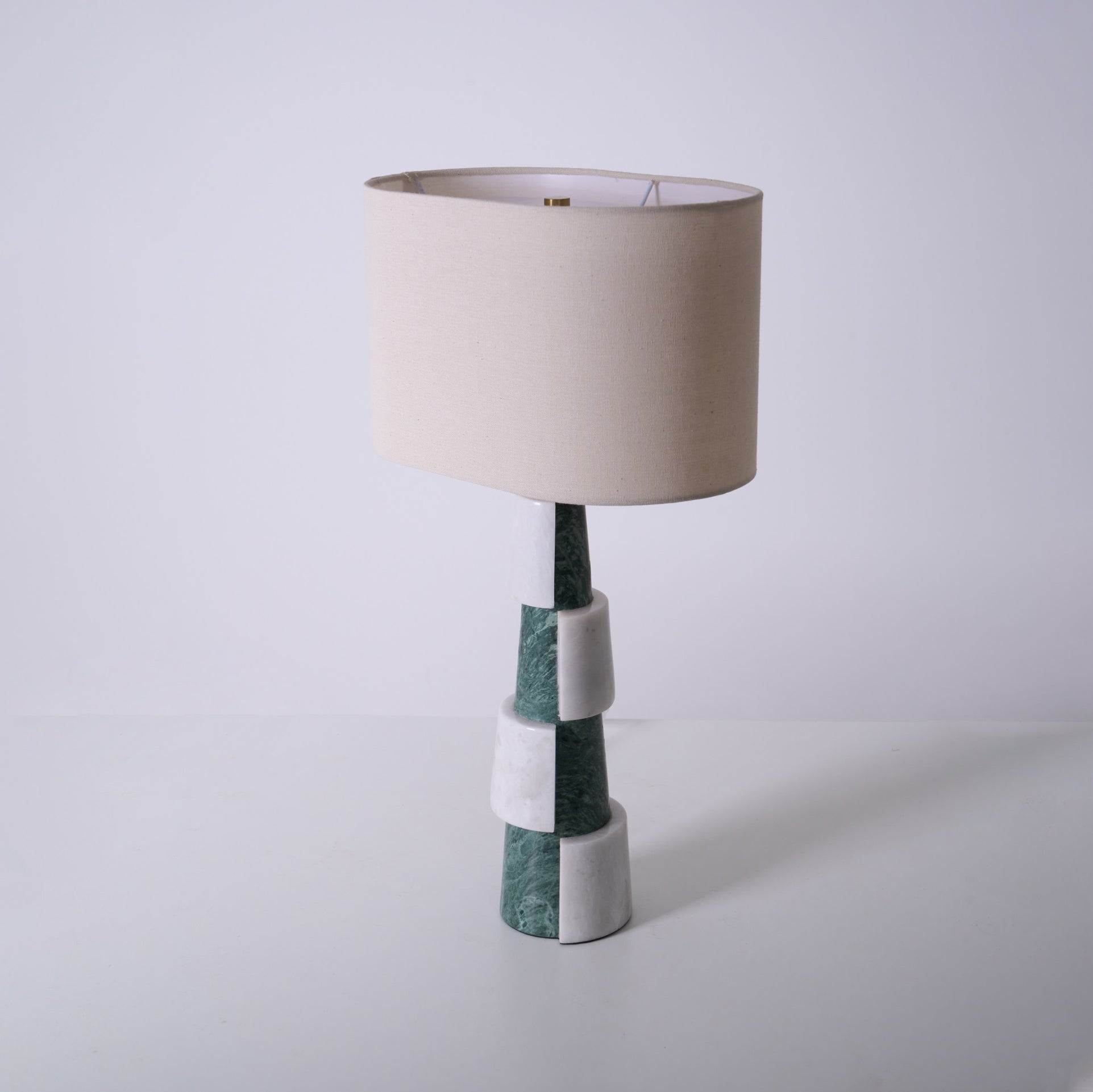 Obelisk Stacked Marble Table Lamp