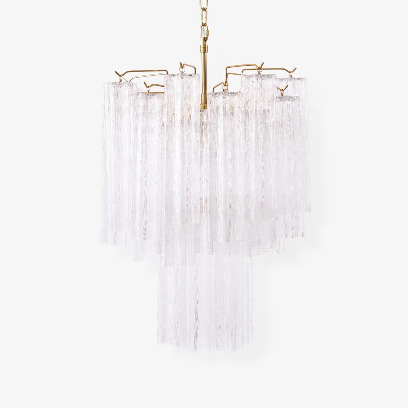 Celorora Chandelier Clear Murano Glass Tube Tiered Modern