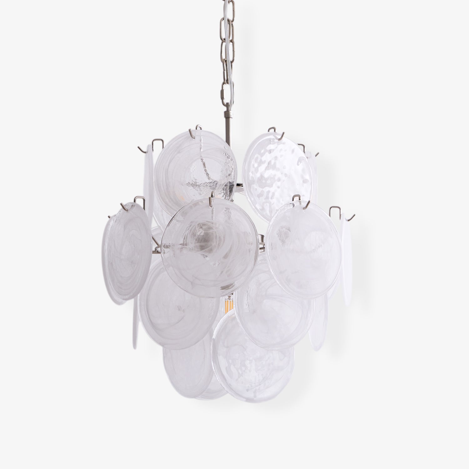 Lioruora Chandelier Apricot Murano Glass Disc Layered Artistic