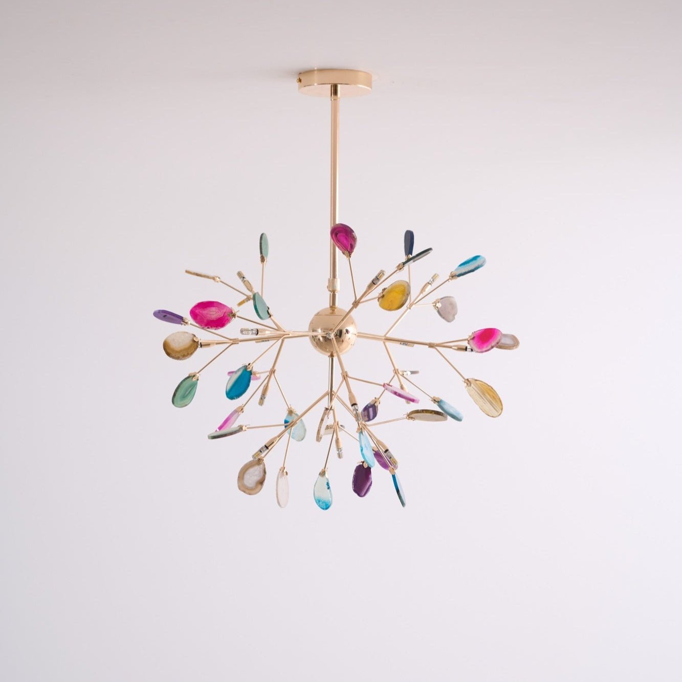 Ulenor Chandelier Colorful Leaf Gilded Arms