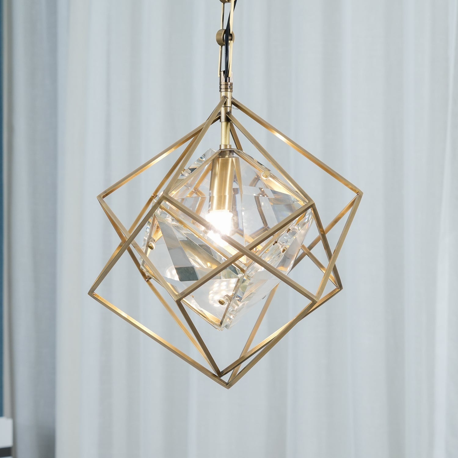 Zovin Brass & Crystal Glam Pendant Light