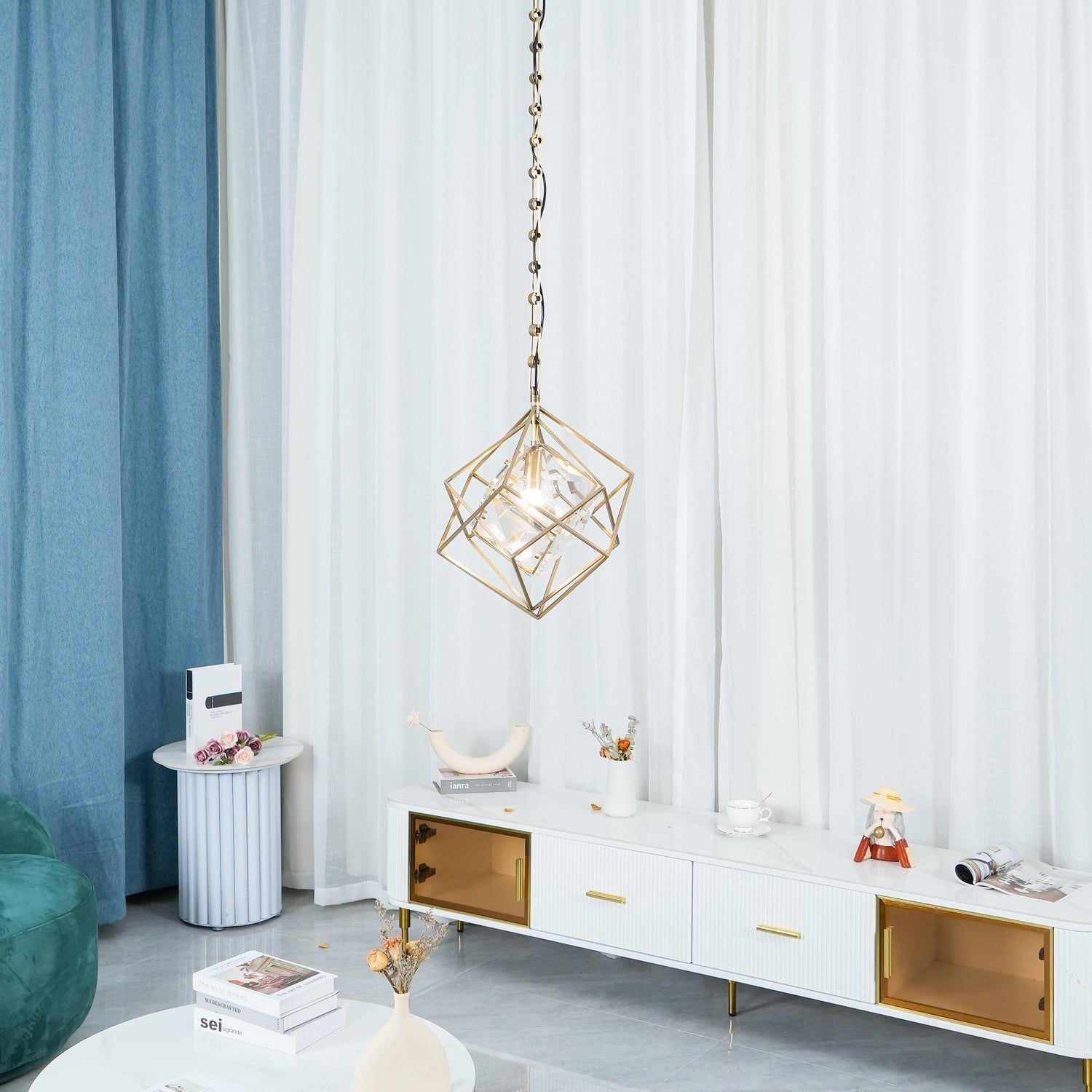 Zovin Brass & Crystal Glam Pendant Light