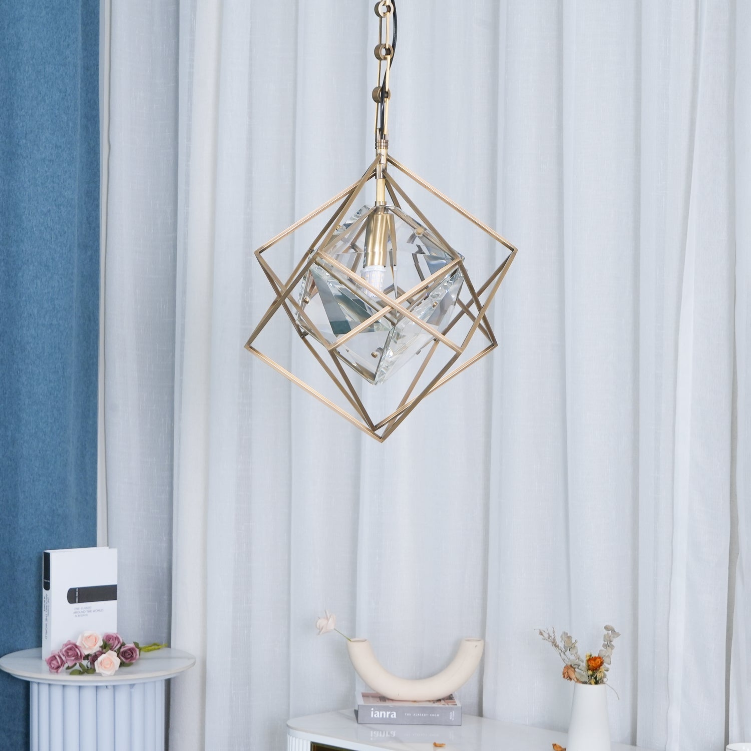 Zovin Brass & Crystal Glam Pendant Light