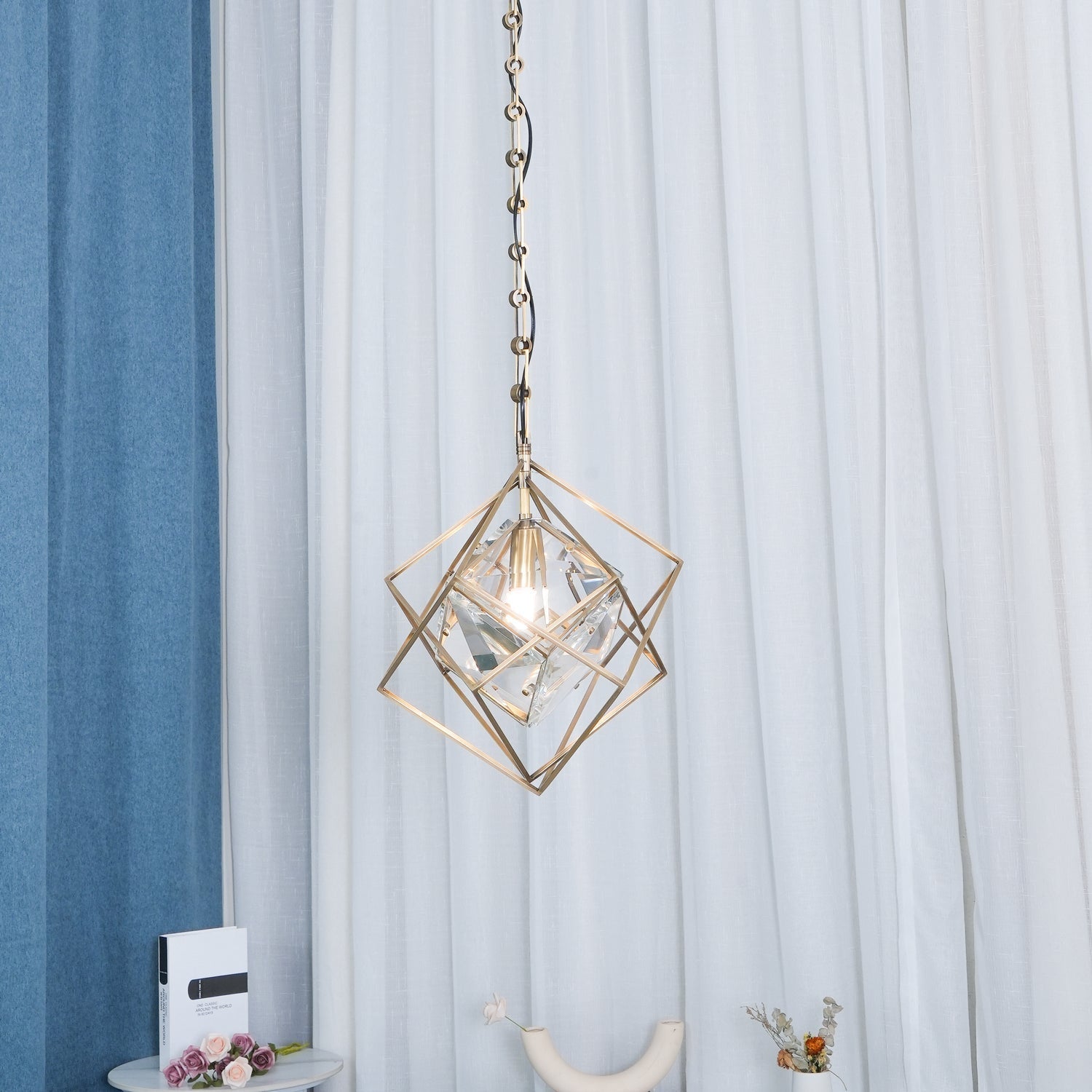 Zovin Brass & Crystal Glam Pendant Light
