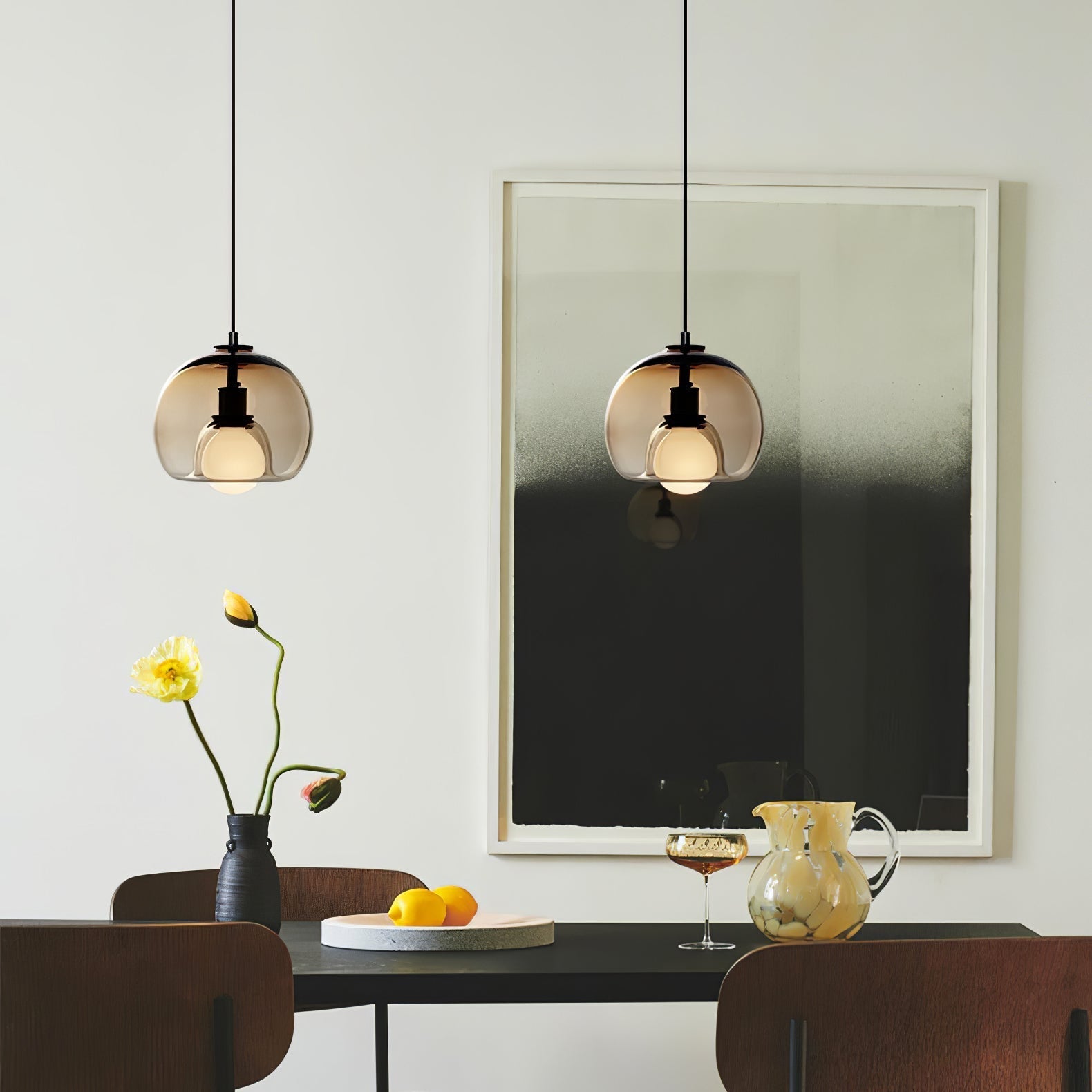 Neritha Glass Contemporary Pendant Light - Neutral Decor