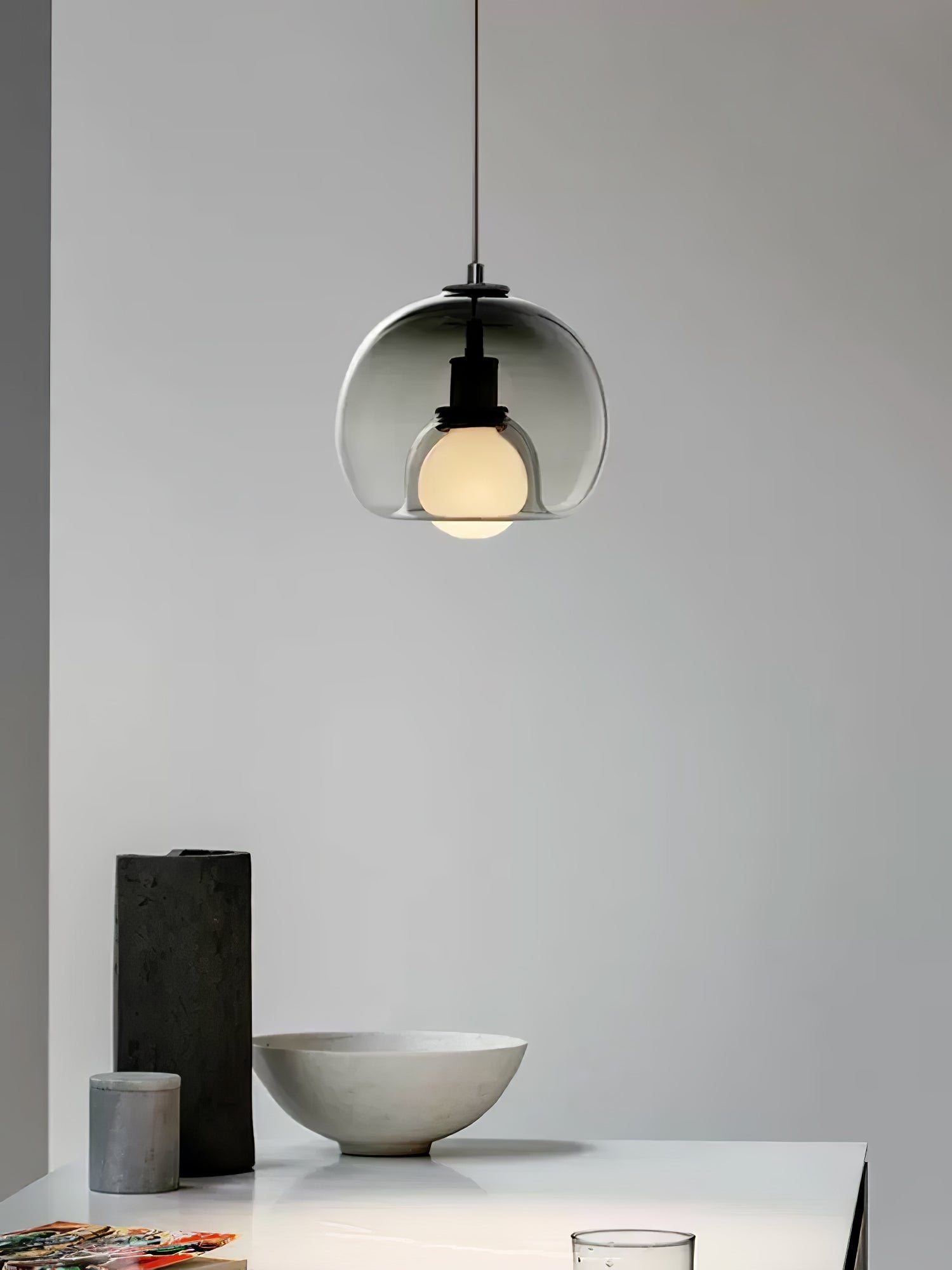 Neritha Glass Contemporary Pendant Light - Neutral Decor