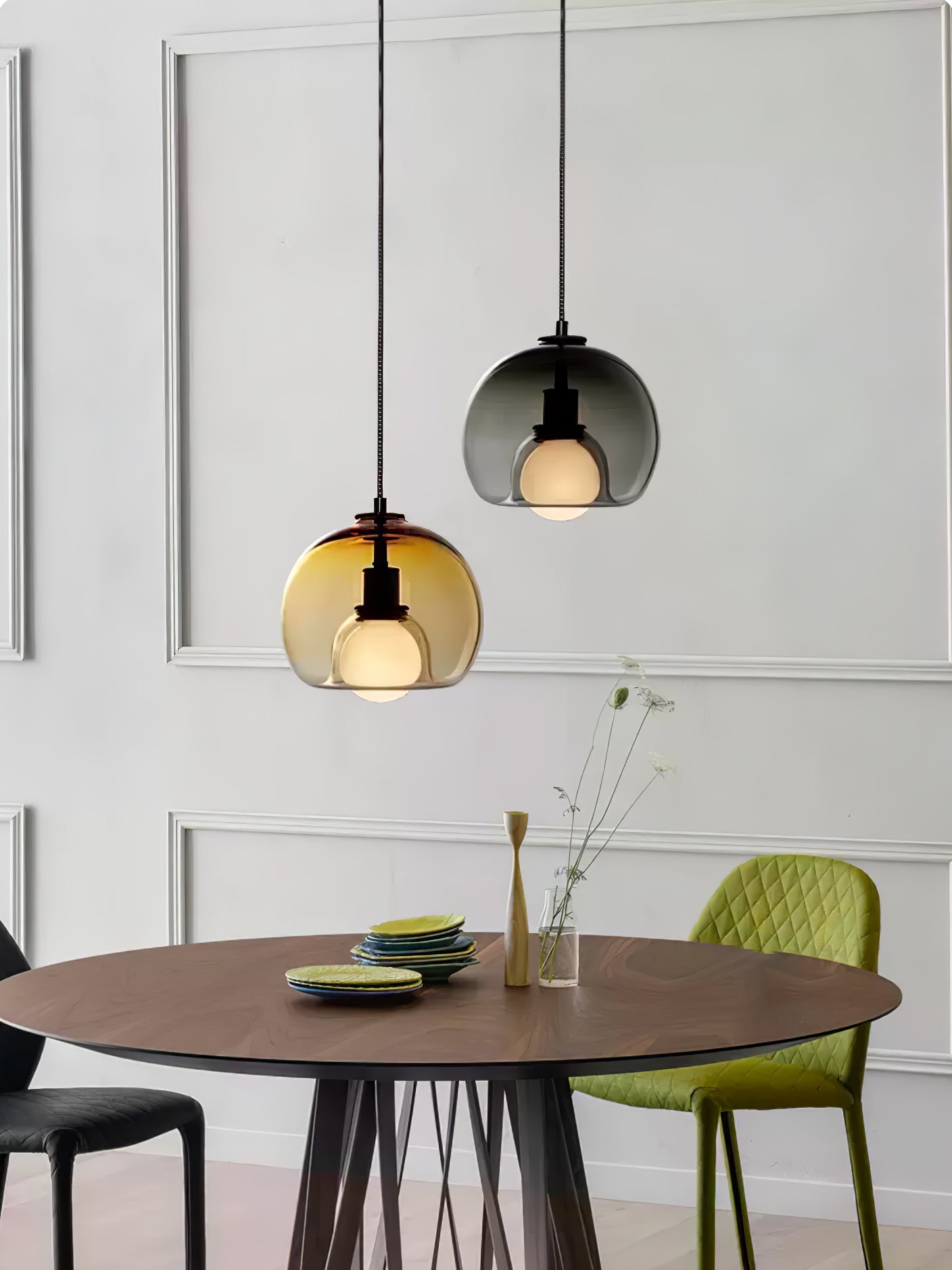 Neritha Glass Contemporary Pendant Light - Neutral Decor