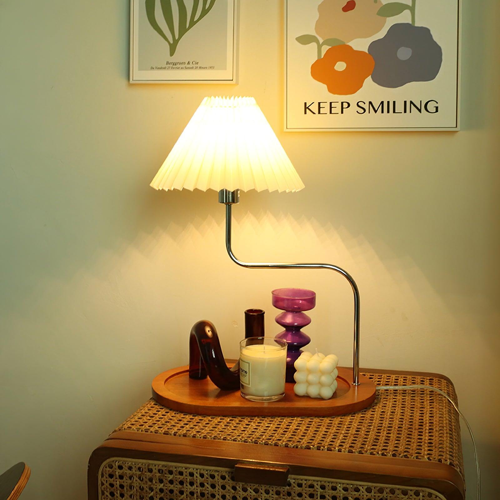 Ornelle Wood Fabric Artistic Table Lamp