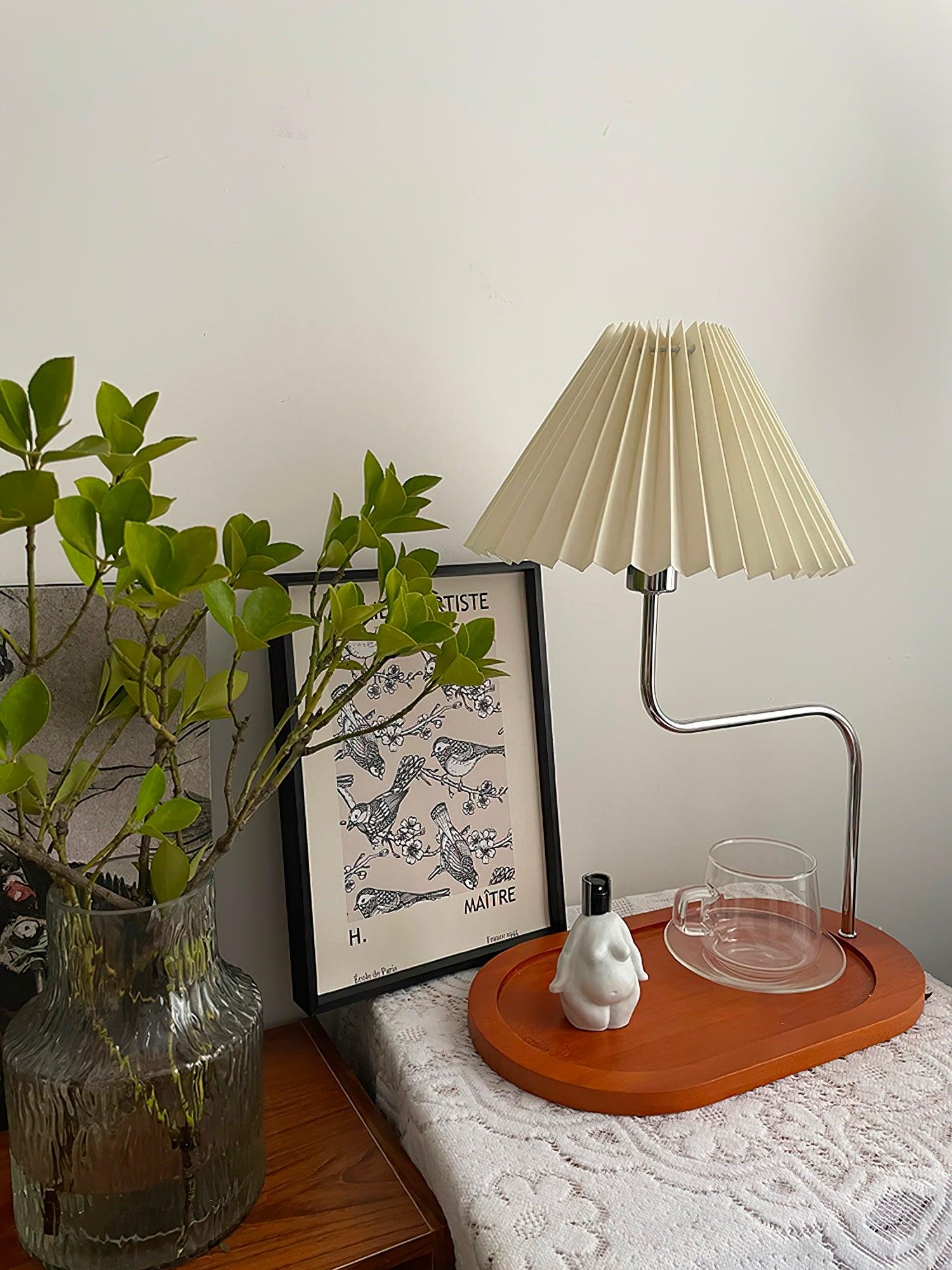 Ornelle Wood Fabric Artistic Table Lamp