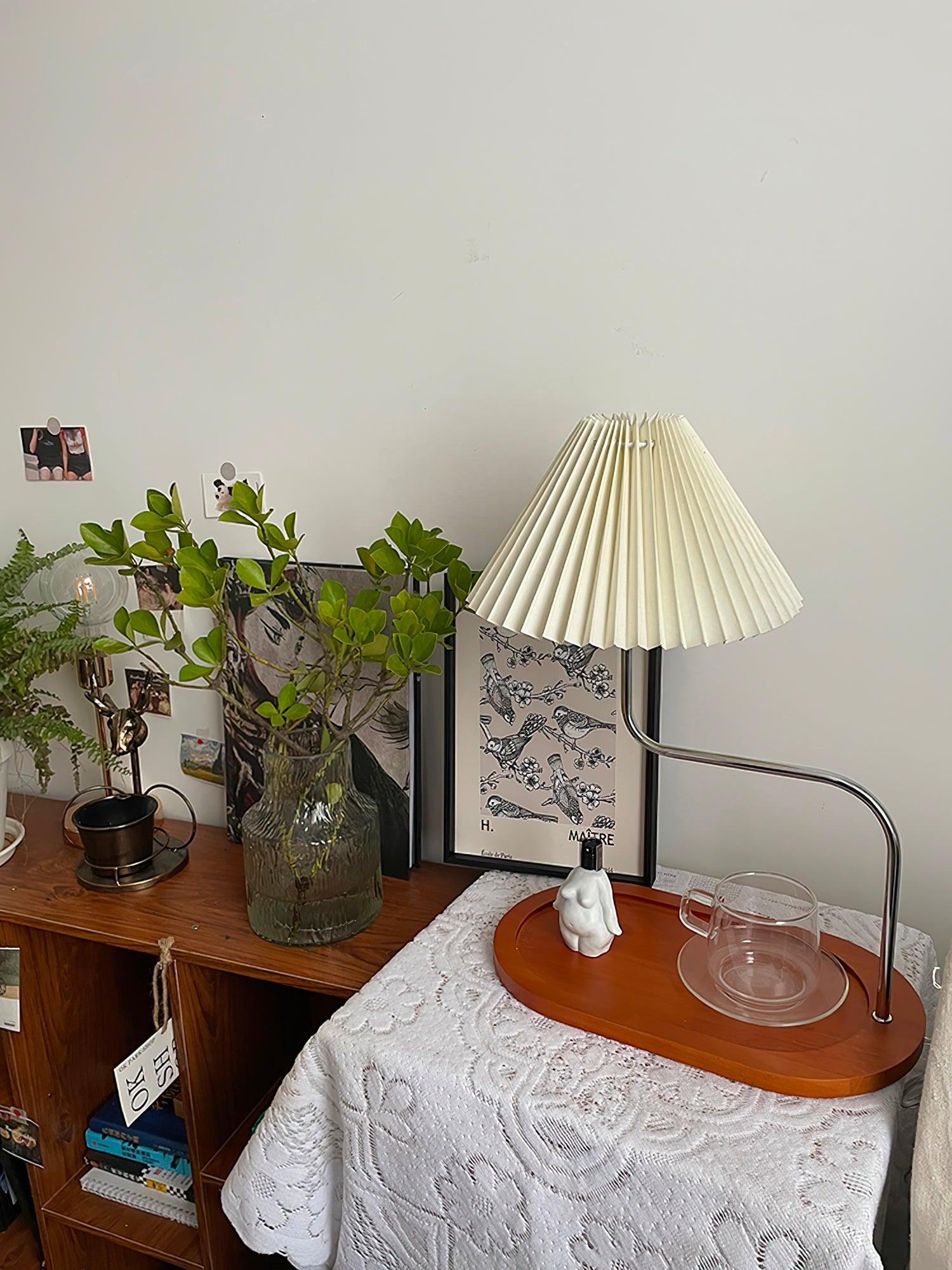 Ornelle Wood Fabric Artistic Table Lamp