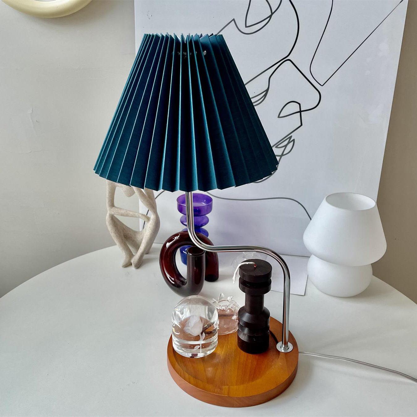 Ornelle Wood Fabric Artistic Table Lamp
