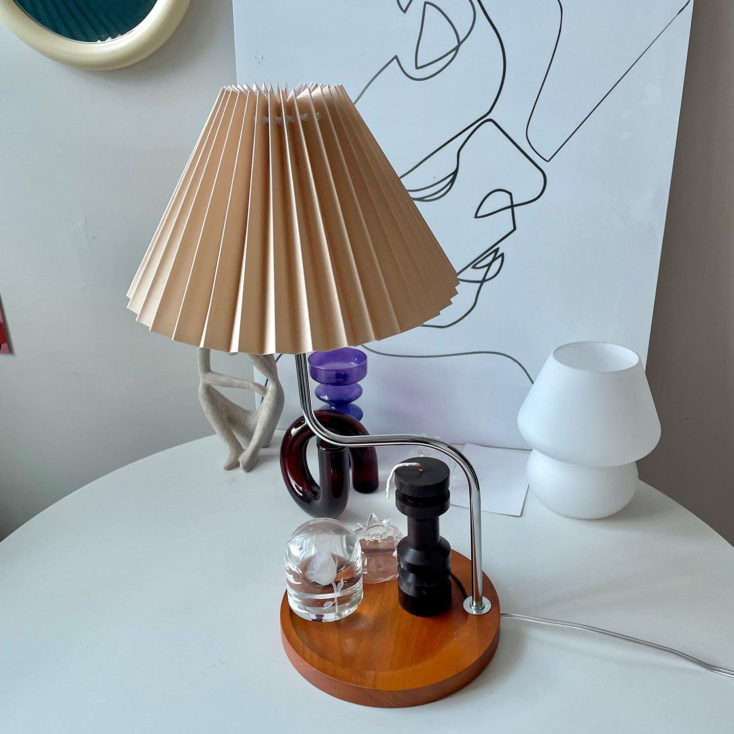 Ornelle Wood Fabric Artistic Table Lamp