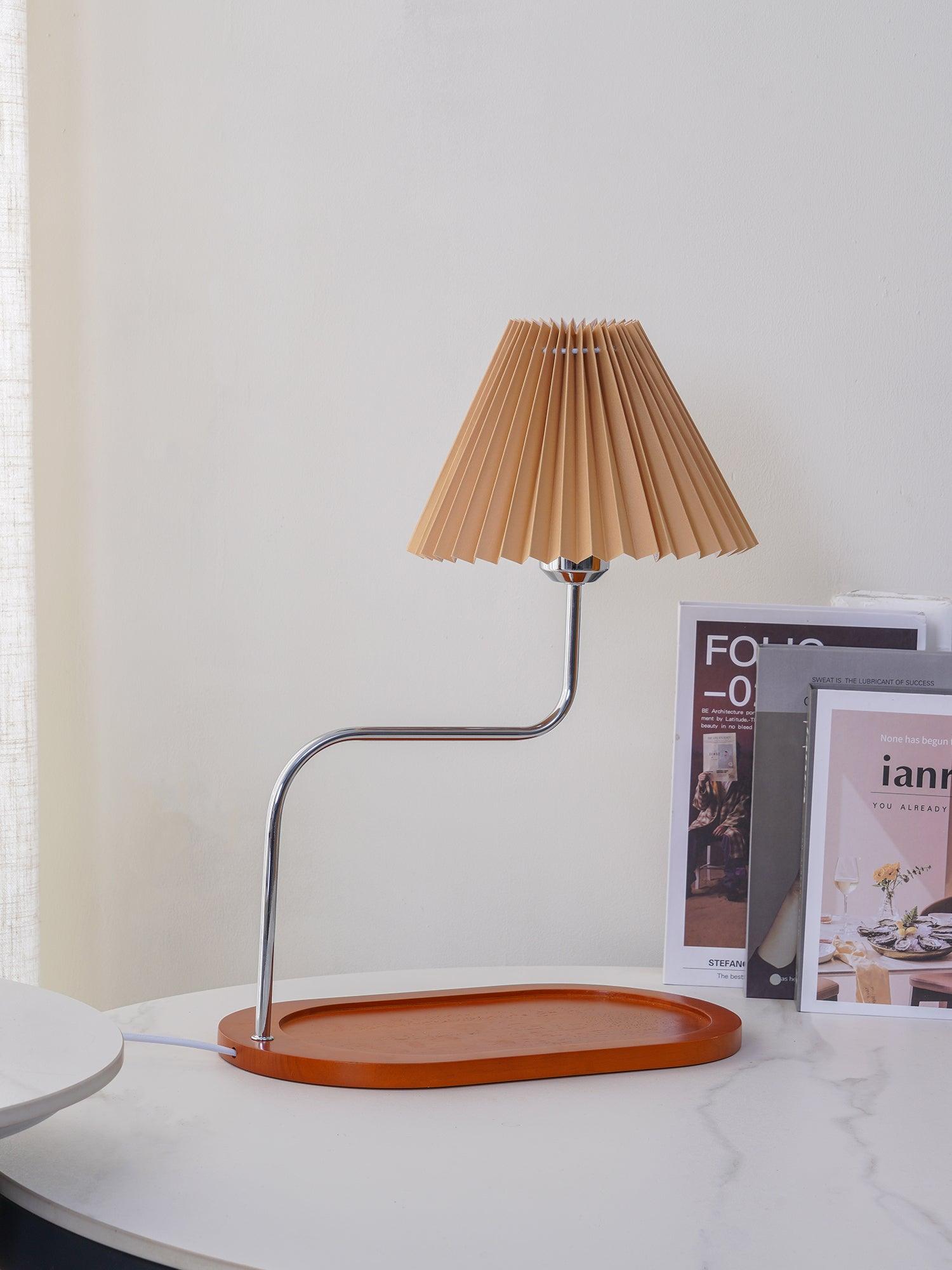 Ornelle Wood Fabric Artistic Table Lamp