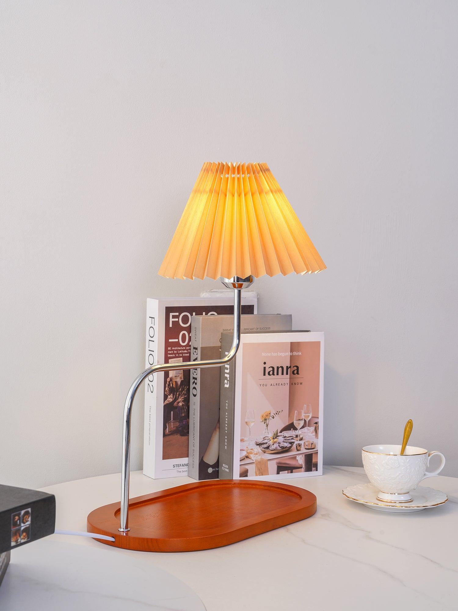 Ornelle Wood Fabric Artistic Table Lamp