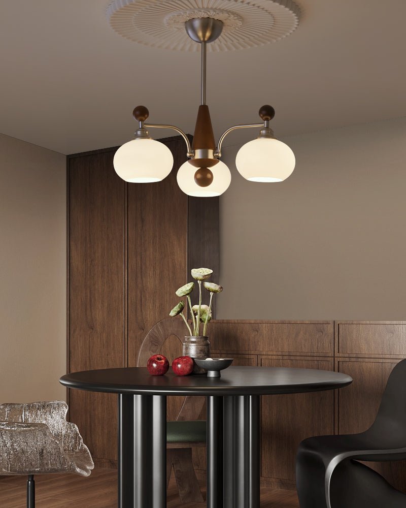Ivloria Traditional Elegance Orbit Wood Glass Chandelier
