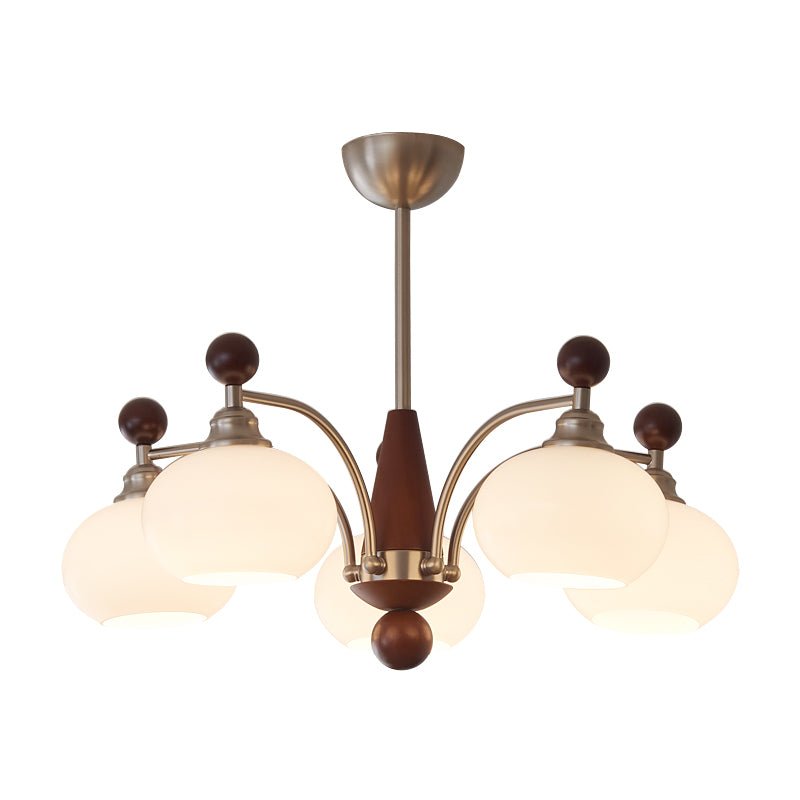 Ivloria Traditional Elegance Orbit Wood Glass Chandelier