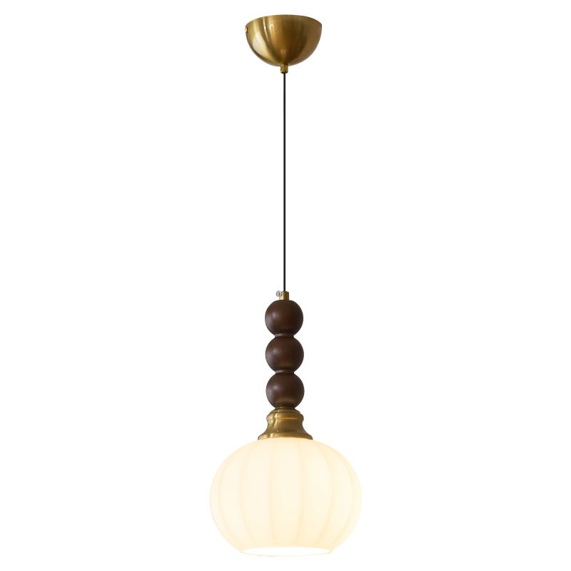 Vothaila Traditional Elegance Vintage Glass Wood Pendant Light
